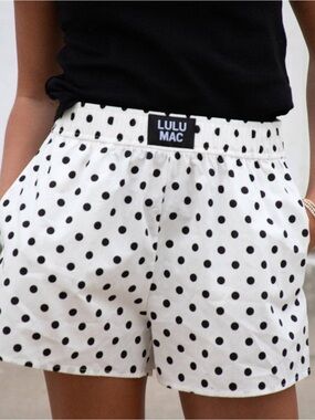 Lulu Mac White/Black Polka Dot Boxer Shorts